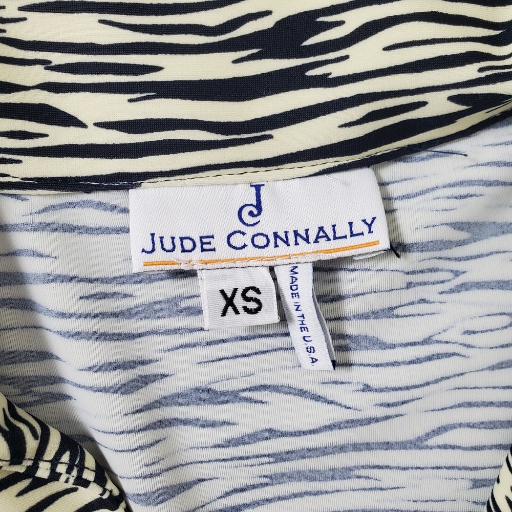 Jude Connally Shirtdress‎ Collared Zebra Print 3/4 Sleeve Ivory Black Women's XS - Picture 6 of 10